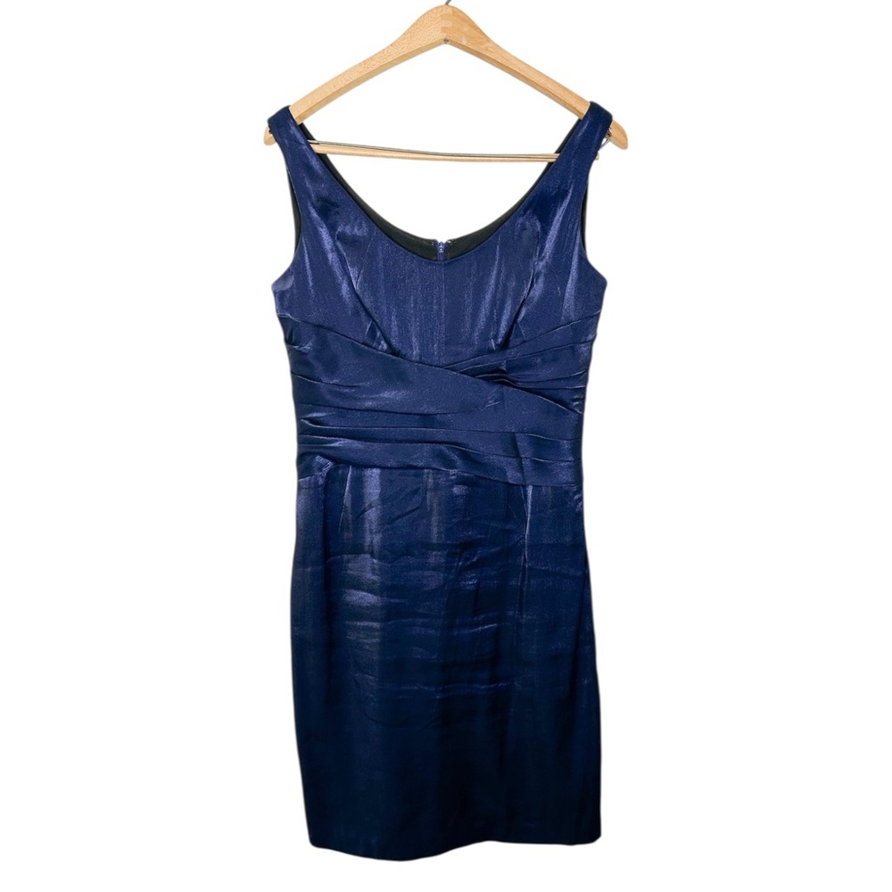 Jones New‎ York Shiny Blue Metallic Sleeveless Mini Cocktail Dress 10
